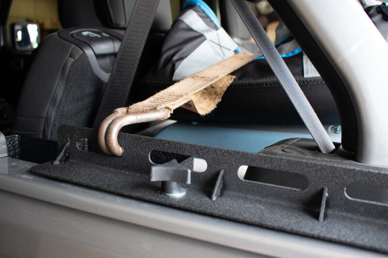 Jeep Wrangler Unlimited Tub Rail Tie Downs - Fishbone Offroad - Powdercoat Steel - Black - `18-`27